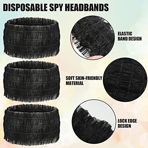Waydress 100-Pack Disposable Spa Headbands, Stretchable Non-Woven Hair Bands