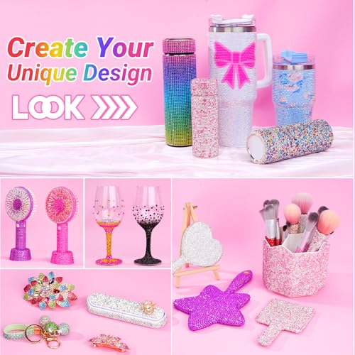56,000 Pcs Resin Flatback Rhinestone Bedazzling Kit with B7000 Glue