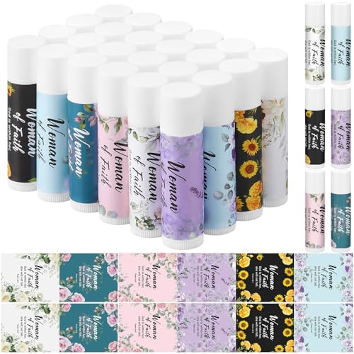 48 Pcs Woman of Faith Lip Balm Bulk Christian Gift Set - Inspirational Christian Lip Care