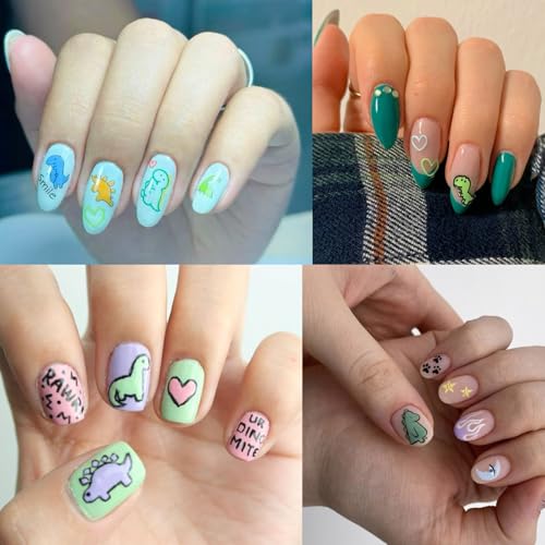 Dinosaur Nail Art Stickers for Kids - 2 Sheets of 3D Decals