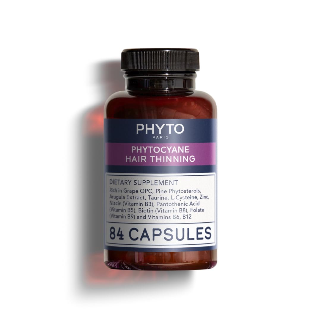 PHYTO PHYTOCYANE Anti-Hair Thinning Dietary Supplement (12-Week Supply), 84 Count (Pack of 1),1 Cap per Day, Vegan, Lactose-Free, Gluten-Free, No Preservatives