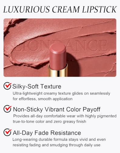 LIONDANCE Soft Matte Bullet Lipstick - Mist Mauve Dusty Rose Nude