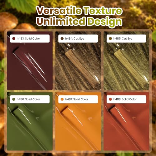 Beetles Fall Gel Nail Polish Set, Burgundy, Olive, Mustard & Orange | Fallen Glow
