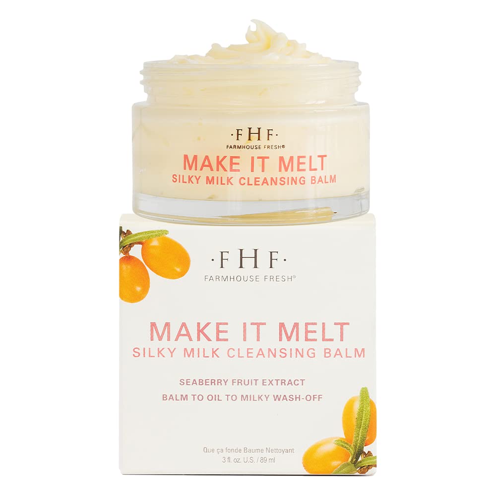 FarmHouse Fresh Cleansing Balm. Makeup Remover, Vitamin C Cream. Make It Melt Silky Milk Cleansing Balm, Travel Size Face Wash. 3 Fl Oz