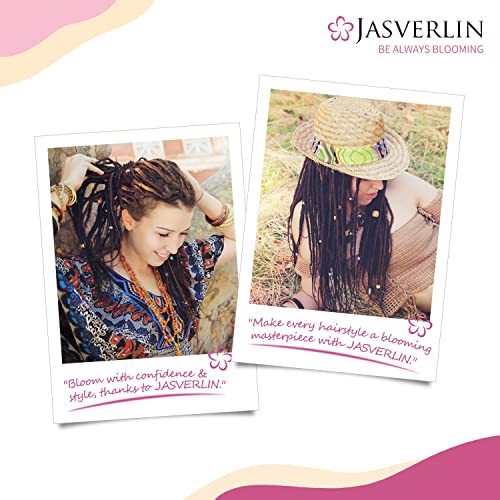 JASVERLIN Hair Beader Tool Set - Quick Automatic Beads Loader for Braids & Ponytails, 15 Colorful Hair Beads