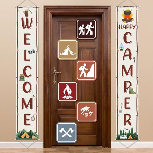 14-Piece Camping Party Decorations Set with Banners & Cutouts