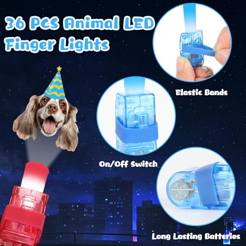 36 Pcs LED Dog Themed Finger Lights for Kids' Parties