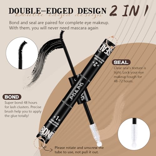 JMS&JMS Waterproof Lash Bond and Seal Glue Set - 2in1, 5ml