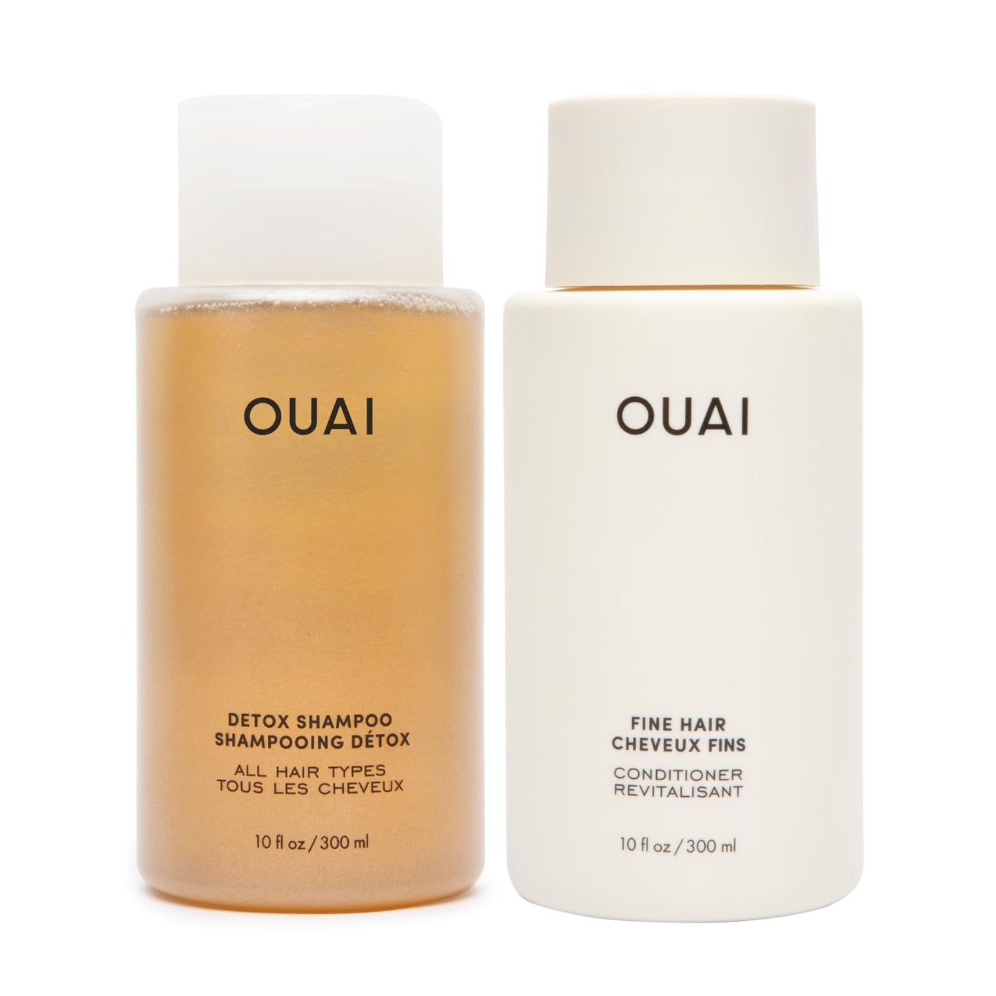 OUAI Detox Shampoo & Conditioner Bundle - Clarifying Shampoo for Build-Up, Dirt, Oil & Hydrating Conditioner for Medium Hair | 2 Count