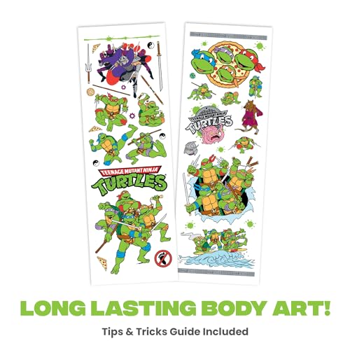 Teenage Mutant Ninja Turtles Temporary Tattoos - 17 Designs, Skin-Safe Ink