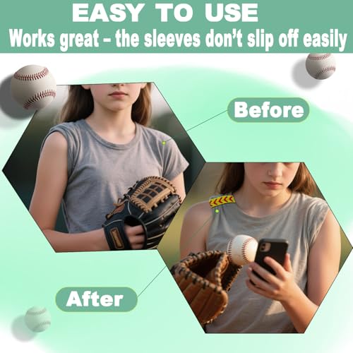 24 Pcs Softball Sleeve Holders - 7.48 Inch Shirt Sleeve Straps for Baseball, Volleyball, Basketball - Sports Accessories for Women, Men, Teens