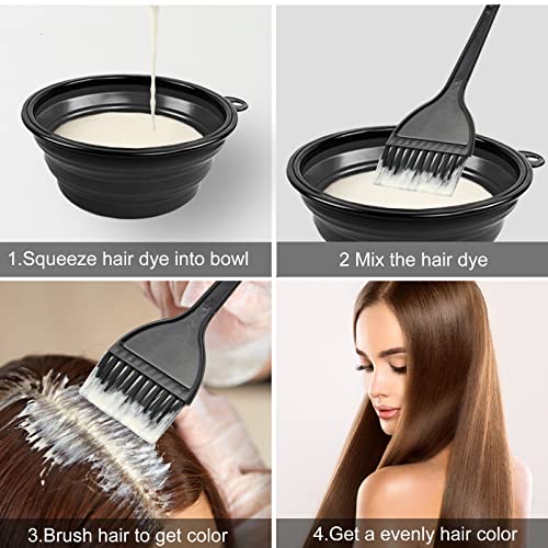 Yexixsr 5Pcs Hair Coloring Kit with Dye Brushes, Bowl, Clips - Pack of 2