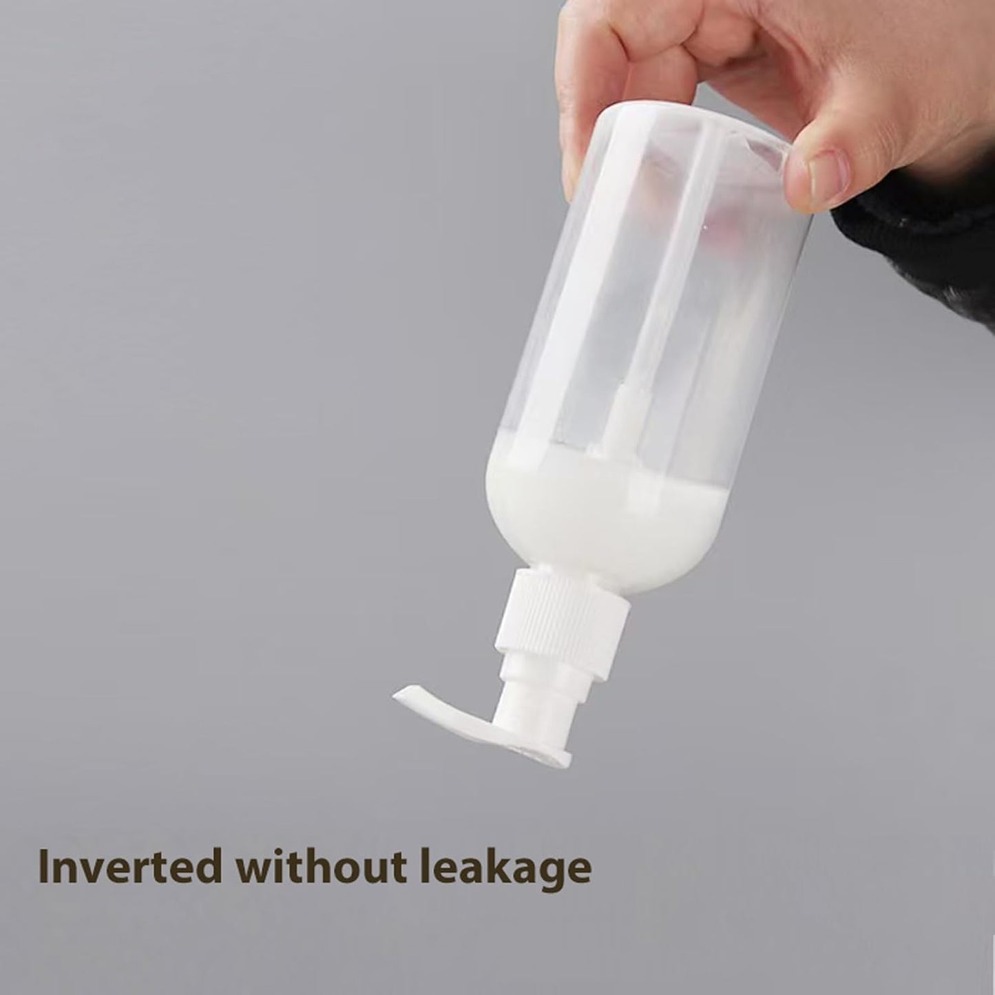 Empty Plastic Pump Dispenser Bottles - 8 oz Clear/White | Refillable Containers for Body Wash, Moisturizer & Liquid Soap