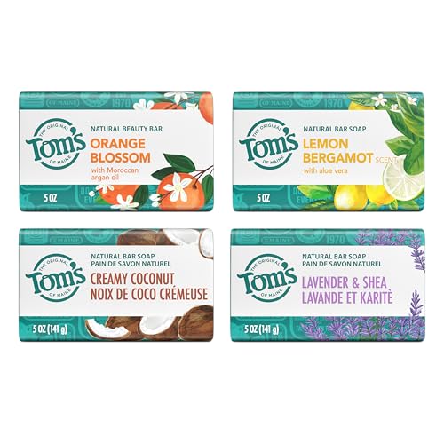 Tom's of Maine Natural Bar Soap Variety Pack, 5 oz (Pack of 4)