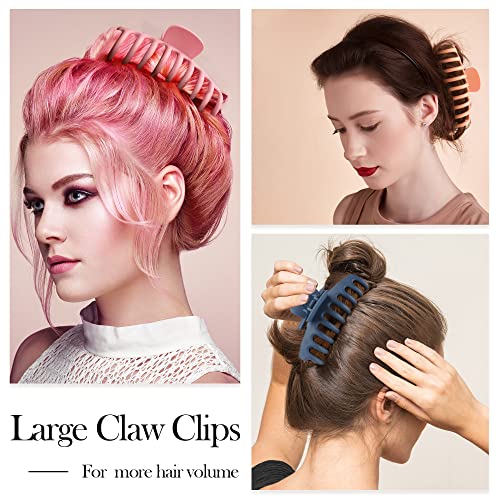 A-Colorful Large Hair Claw Clips for Thick Hair Matte Non-Slip 8PCS - Beauty.H.C