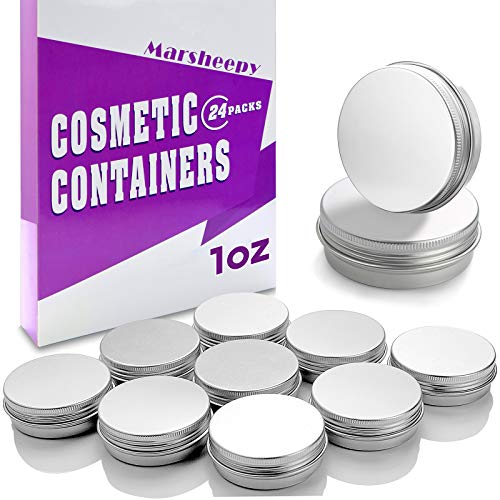 1oz Aluminum Balm Tins - 24 Pack Containers for Lip Balm & Cosmetics