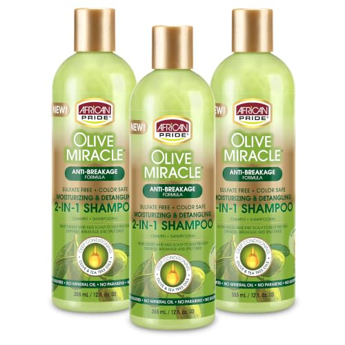 African Pride Olive Miracle 2-in-1 Shampoo & Conditioner, 12 Oz