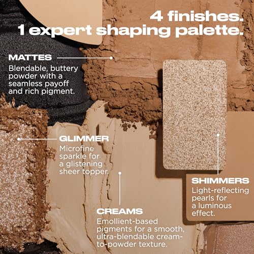 Urban Decay Naked Shaped Multi-Use Eyeshadow Palette - Neutral Eye & Face Palette, 14 Crease & Transfer-Resistant Shades, Up to 16HR Wear, Sculpting Creams, Defining Powders, Shimmer Highlighters