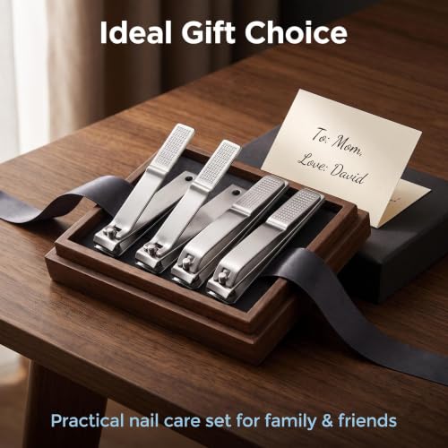 8-Piece Stainless Steel Toenail Clippers Set - Anti-Skid Grip