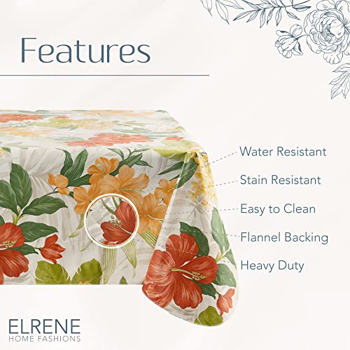 Elrene Callisto Tropical Floral Vinyl Tablecloth - 52" Square