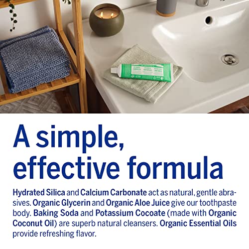 Dr. Bronner's Fluoride-Free Toothpaste, Peppermint & Spearmint, 5 oz (2-Pack) - Organic & Vegan