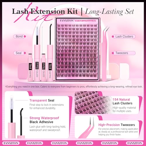DIY Lash Extension Kit - 154 Natural Look Wispy Clusters (8-16mm)