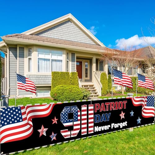 911 Patriot Day We Will Never Forget Banner - 120x20 Inches
