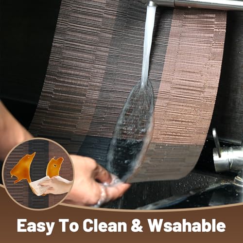 Set of 6 Non-Slip PVC Placemats - Heat Resistant Table Mats for Dining