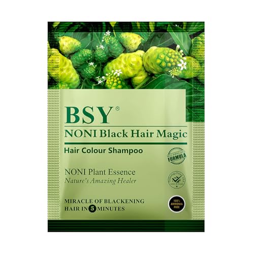 BSY Noni Black Hair Magic Dye Shampoo - 5-Minute Instant Gray Coverage