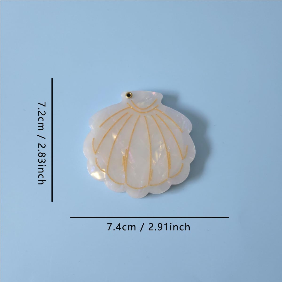 OMG Decor Funny Shell Shape Makeup Mirrors,Cute Acetate Compact Mirror with Cover,Funny Shell Pocket Mirror,Pack of 1,White