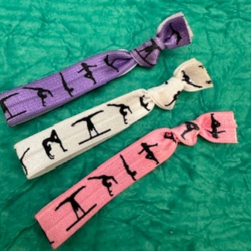 Gymnastics Hair Ties - No-Crease Elastics for Girls & Coaches - 5 Pack
