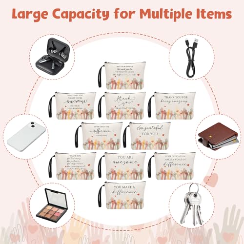 10 pcs Inspirational Makeup Bags for Women - Appreciation Gift Bulk - Sunnymove