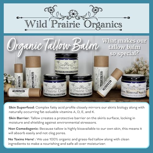 Wild Prairie Organics Handmade Organic Whipped Tallow Balm with Frankincense