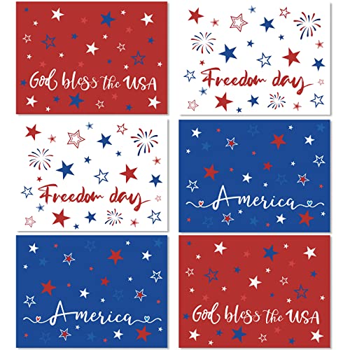 Patriotic Plastic Placemats Set of 6 for Memorial Day & 4th of July