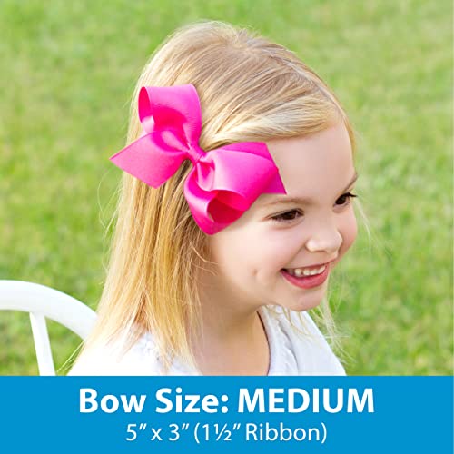 Wee Ones Girls' Shamrock Hair Bow with Moonstitch Edge - Medium