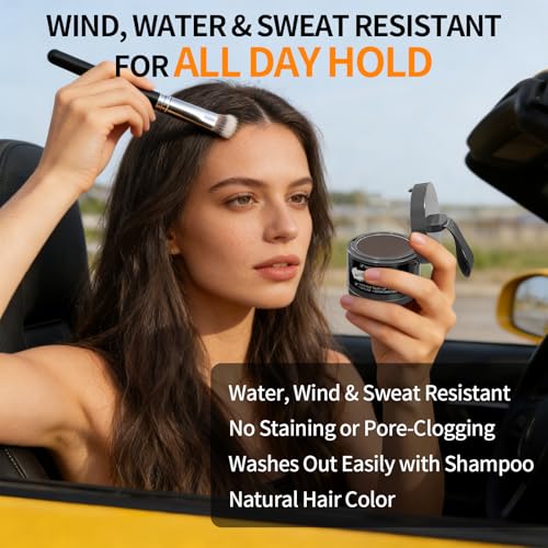 Lockmio 5PCS Root Cover Up Powder for Women Dark Brown Hair & Brows