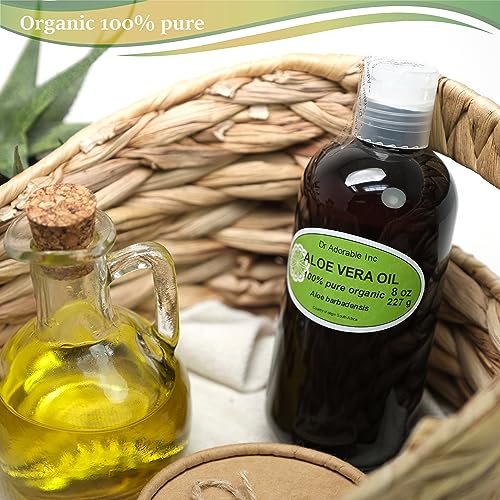 Dr Adorable Organic Aloe Vera Oil 8oz for Skin & Hair Nourishment