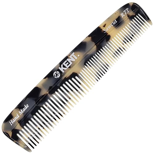 KENT R7T 2 Pack Handmade Pocket Hair Comb for Men - Fine & Wide Tooth