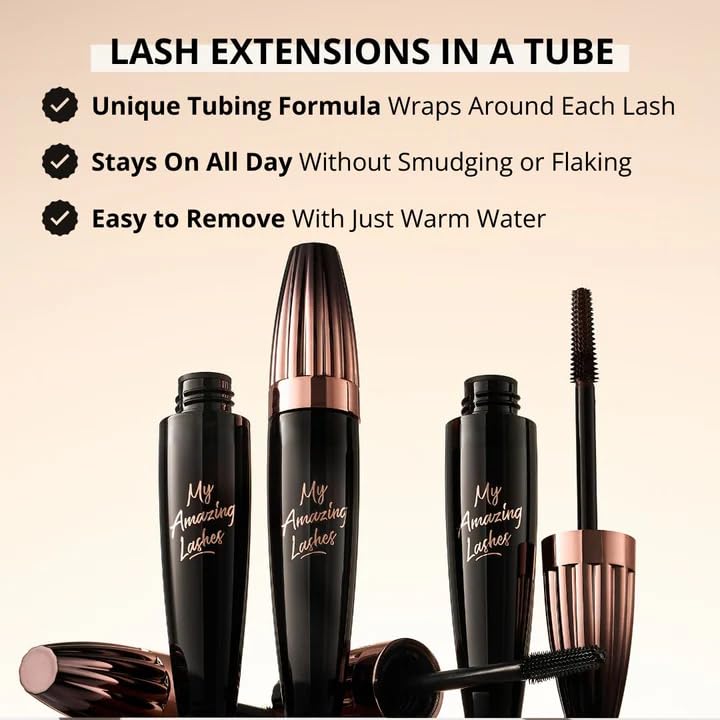 My Amazing Lashes Mascara for Older Women 60+ | Volume & Length, Smudge-Proof, Black, 1 PCS