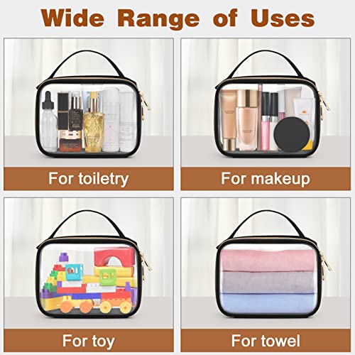 Wedama Clear Toiletry Bag Set, 2-Pack Medium & Large PVC Travel Organizer