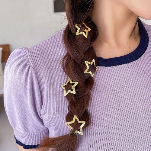 VIBILIA Y2K Star Hair Clips - 15 PCS Gold Non-Slip Barrettes