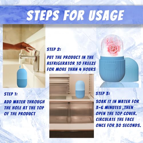 Joyeee Ice Face Roller - Silicone Skin Care Tool for Puffiness Relief