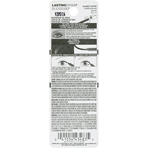 Maybelline Eyestudio Lasting Drama Waterproof Matte Gel Pencil Brown Eyeliner Glazed Toffee 1 Count