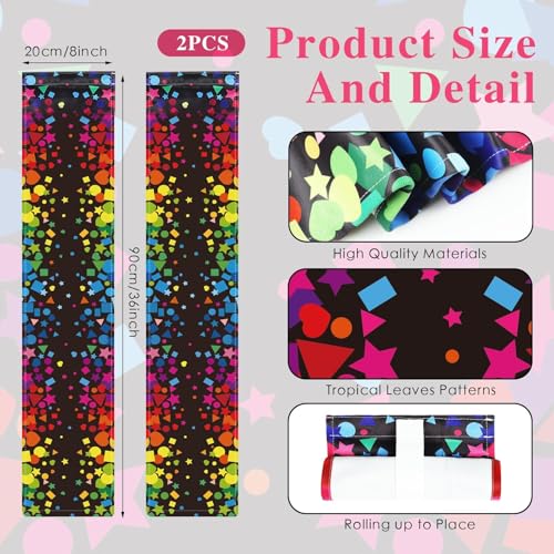YLOLUL 2 Pack Confetti Classroom Door Window Covers - 8" x 36" Blackout Shades