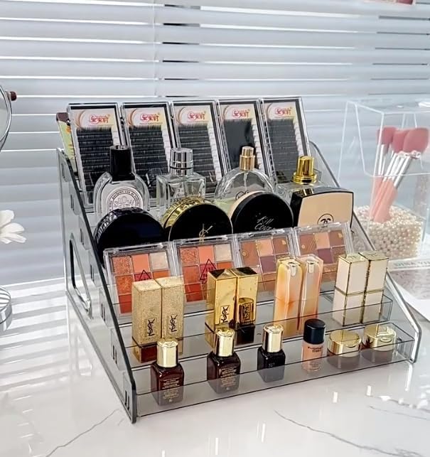 Acrylic Nail Polish Organizer - Multi-Functional Display Rack for Makeup, Sunglasses & Essential Oils | Clear Storage Case