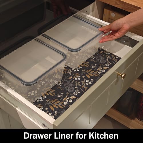 Non-Slip Waterproof Shelf Liner - Floral Design, 12in x 10ft