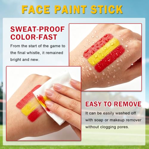 Sports Face Paint Stick - Red Yellow for Game Day Makeup