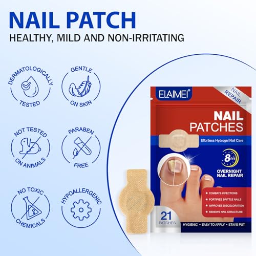 Flasture Overnight Nail Repair Patches - 21 PCS Hydrogel Toenail Treatment