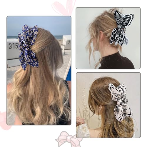 Hadutrek 3PC Bow Claw Clips - Large Hair Bows for Thick Hair