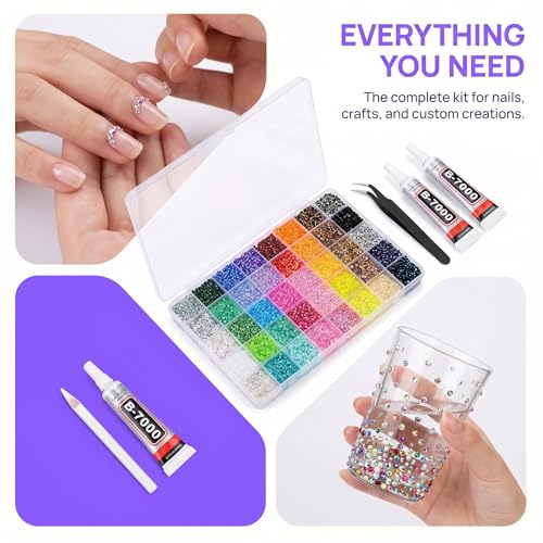 3mm Multicolor Jelly Rhinestones - 40000 pcs for Crafts & Nail Art